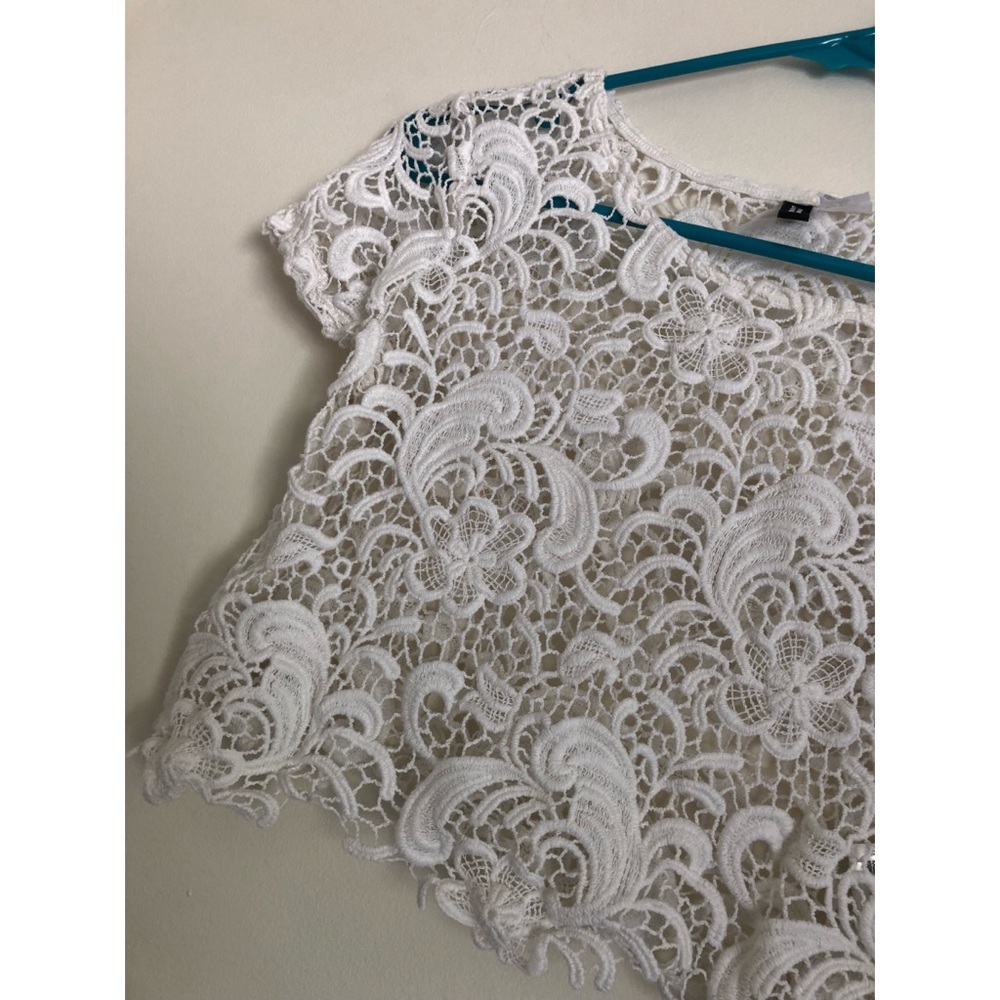 White Lace Crop Top